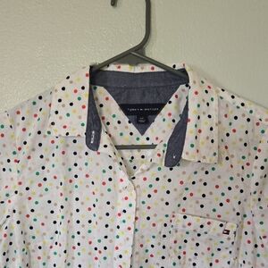 Tommy Hilfiger | Polka Dot Button Down Long Sleeve Shirt Size Small
